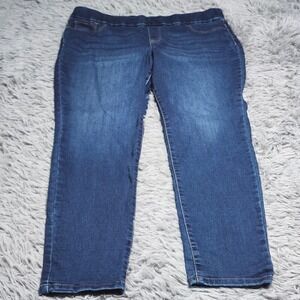 Nine West Jeans Womens Size 16 Heidi Pull On Skinny Blue Denim Stretch Denim